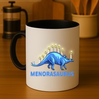 Funny Stegosaurus Hanukkah Dinosaur Menorah Dino Mug