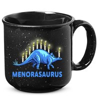 Funny Stegosaurus Hanukkah Dinosaur Menorah Dino 15oz Campfire Ceramic Mug