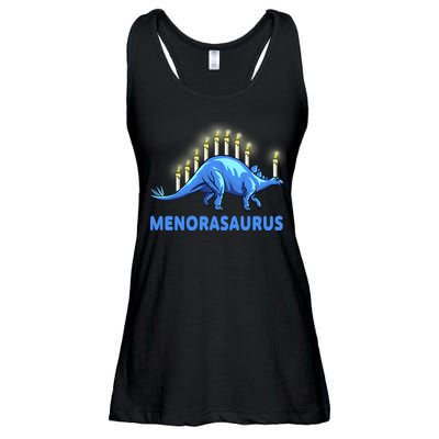 Funny Stegosaurus Hanukkah Dinosaur Menorah Dino Ladies Essential Flowy Tank
