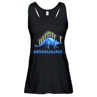 Funny Stegosaurus Hanukkah Dinosaur Menorah Dino Ladies Essential Flowy Tank