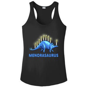 Funny Stegosaurus Hanukkah Dinosaur Menorah Dino Ladies PosiCharge Competitor Racerback Tank