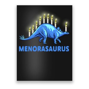 Funny Stegosaurus Hanukkah Dinosaur Menorah Dino Poster