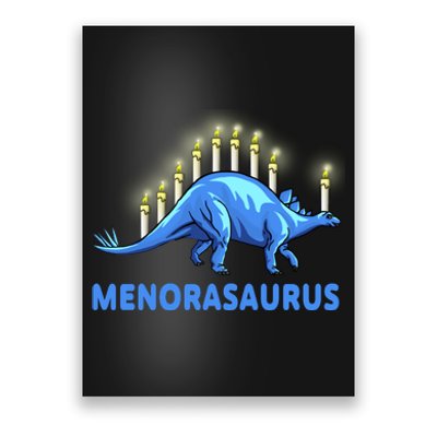 Funny Stegosaurus Hanukkah Dinosaur Menorah Dino Poster