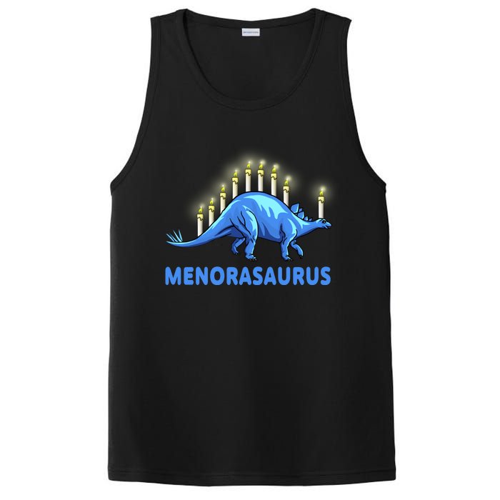 Funny Stegosaurus Hanukkah Dinosaur Menorah Dino PosiCharge Competitor Tank