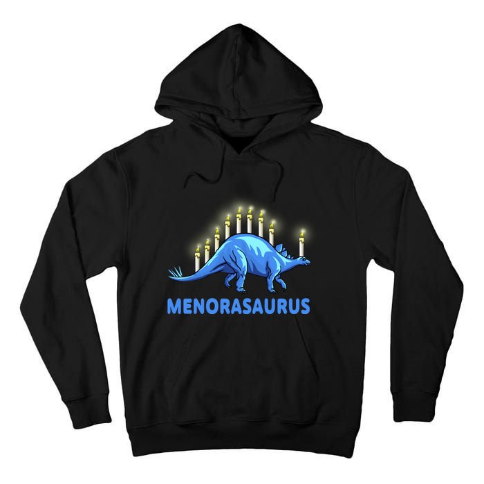 Funny Stegosaurus Hanukkah Dinosaur Menorah Dino Tall Hoodie