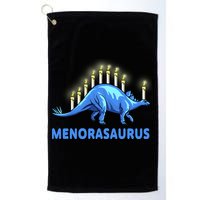 Funny Stegosaurus Hanukkah Dinosaur Menorah Dino Golf Towel