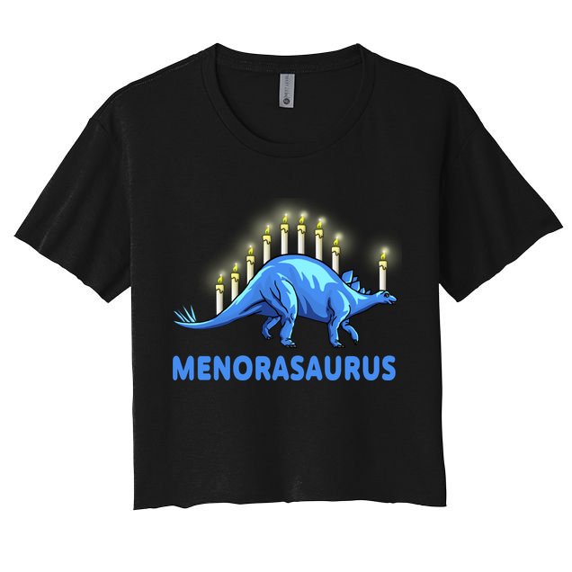 Funny Stegosaurus Hanukkah Dinosaur Menorah Dino Crop Top