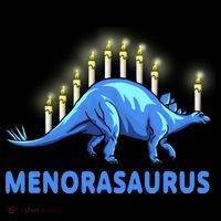 Funny Stegosaurus Hanukkah Dinosaur Menorah Dino Short Acrylic Beanie