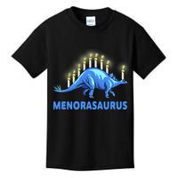 Funny Stegosaurus Hanukkah Dinosaur Menorah Dino Kids T-Shirt