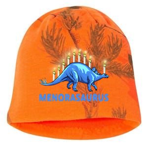 Funny Stegosaurus Hanukkah Dinosaur Menorah Dino Kati - Camo Knit Beanie