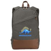 Funny Stegosaurus Hanukkah Dinosaur Menorah Dino Cotton Canvas Backpack