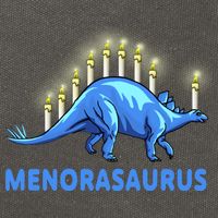 Funny Stegosaurus Hanukkah Dinosaur Menorah Dino Cotton Canvas Backpack