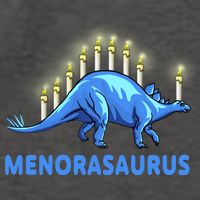 Funny Stegosaurus Hanukkah Dinosaur Menorah Dino Vector Backpack