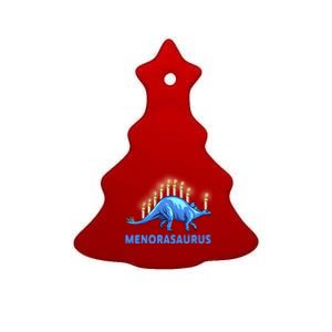 Funny Stegosaurus Hanukkah Dinosaur Menorah Dino Ceramic Tree Ornament