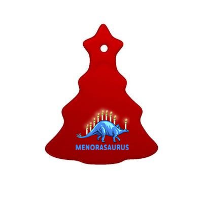 Funny Stegosaurus Hanukkah Dinosaur Menorah Dino Ceramic Tree Ornament