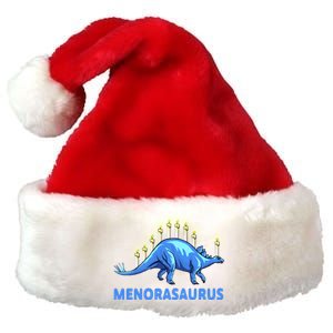 Funny Stegosaurus Hanukkah Dinosaur Menorah Dino Premium Christmas Santa Hat