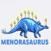 Funny Stegosaurus Hanukkah Dinosaur Menorah Dino Garment-Dyed Sweatshirt
