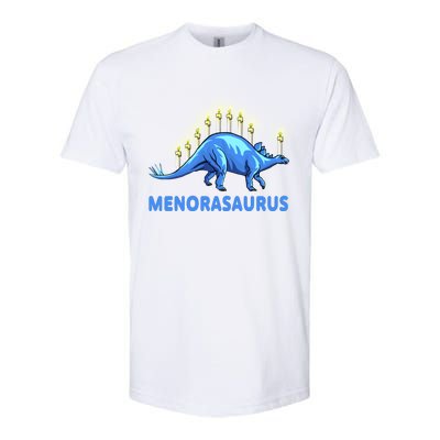 Funny Stegosaurus Hanukkah Dinosaur Menorah Dino Softstyle CVC T-Shirt