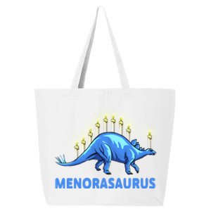 Funny Stegosaurus Hanukkah Dinosaur Menorah Dino 25L Jumbo Tote