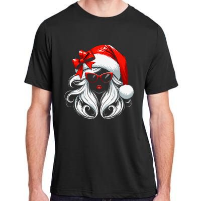 Female Santa Hat Sunglasses Grandma Mom Women Girl Christmas Adult ChromaSoft Performance T-Shirt