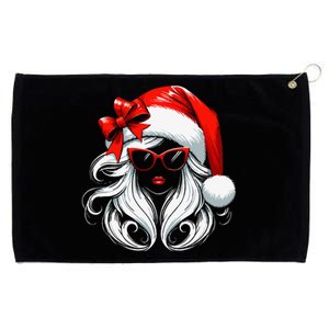 Female Santa Hat Sunglasses Grandma Mom Women Girl Christmas Grommeted Golf Towel