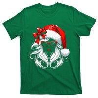 Female Santa Hat Sunglasses Grandma Mom Women Girl Christmas T-Shirt