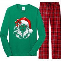 Female Santa Hat Sunglasses Grandma Mom Women Girl Christmas Long Sleeve Pajama Set