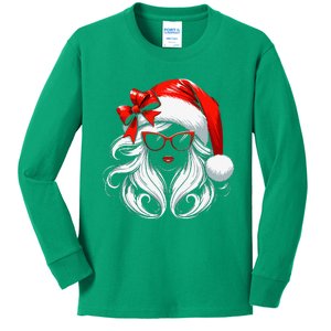 Female Santa Hat Sunglasses Grandma Mom Women Girl Christmas Kids Long Sleeve Shirt