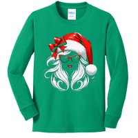 Female Santa Hat Sunglasses Grandma Mom Women Girl Christmas Kids Long Sleeve Shirt