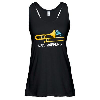 Funny Spit Happens Trombone Player Band Gift Accessories Ladies Essential Flowy Tank