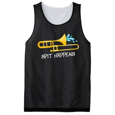 Funny Spit Happens Trombone Player Band Gift Accessories Mesh Reversible Basketball Jersey Tank