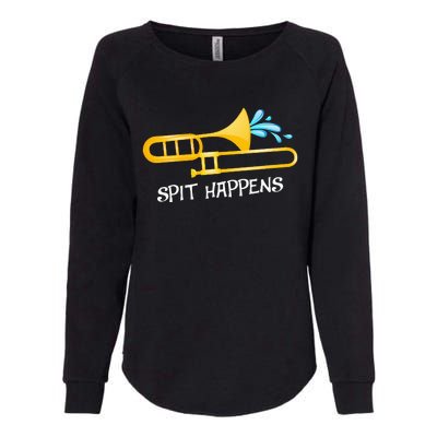 Funny Spit Happens Trombone Player Band Gift Accessories Womens California Wash Sweatshirt