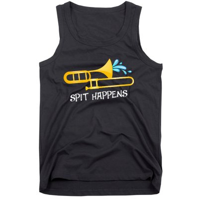 Funny Spit Happens Trombone Player Band Gift Accessories Tank Top