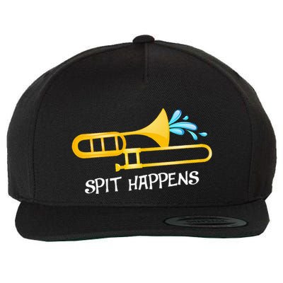 Funny Spit Happens Trombone Player Band Gift Accessories Wool Snapback Cap