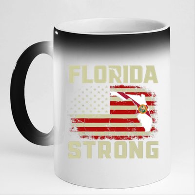 Florida Strong Hurricane Ian Support Florida 11oz Black Color Changing Mug