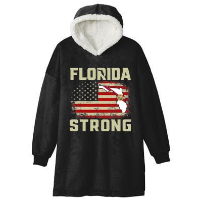 Florida Strong Hurricane Ian Support Florida Hooded Wearable Blanket