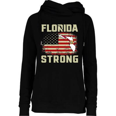 Florida Strong Hurricane Ian Support Florida Womens Funnel Neck Pullover Hood