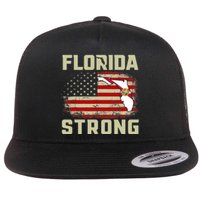 Florida Strong Hurricane Ian Support Florida Flat Bill Trucker Hat