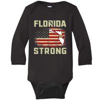 Florida Strong Hurricane Ian Support Florida Baby Long Sleeve Bodysuit