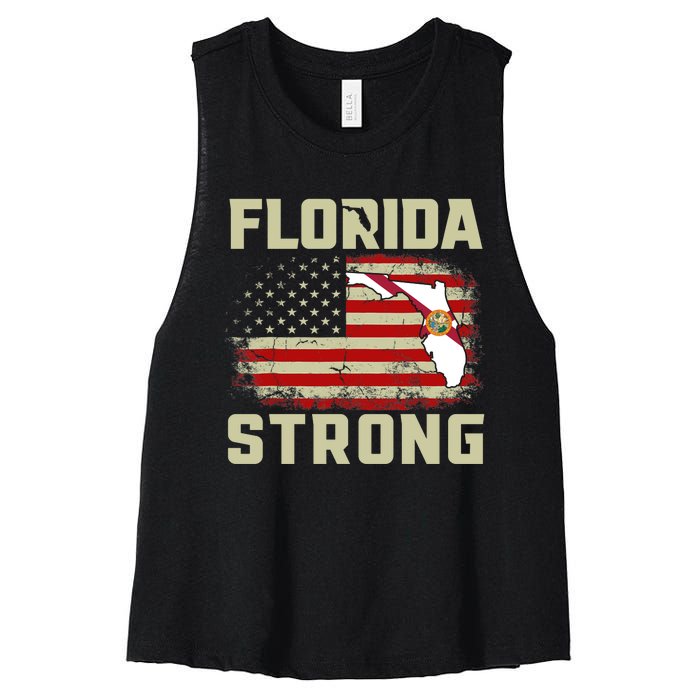 Florida Strong Hurricane Ian Support Florida Women's Racerback Cropped Tank