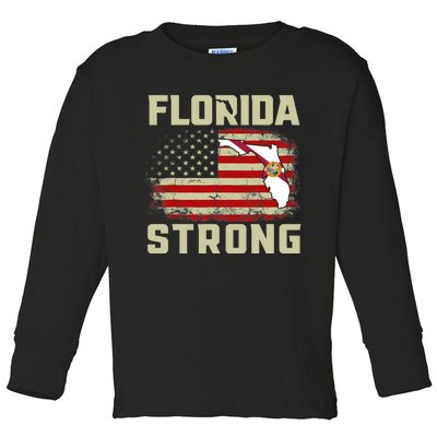 Florida Strong Hurricane Ian Support Florida Toddler Long Sleeve Shirt