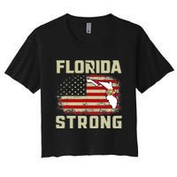 Florida Strong Hurricane Ian Support Florida Women's Crop Top Tee