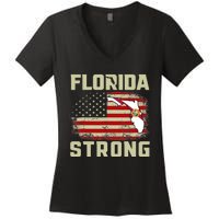 Florida Strong Hurricane Ian Support Florida Women's V-Neck T-Shirt