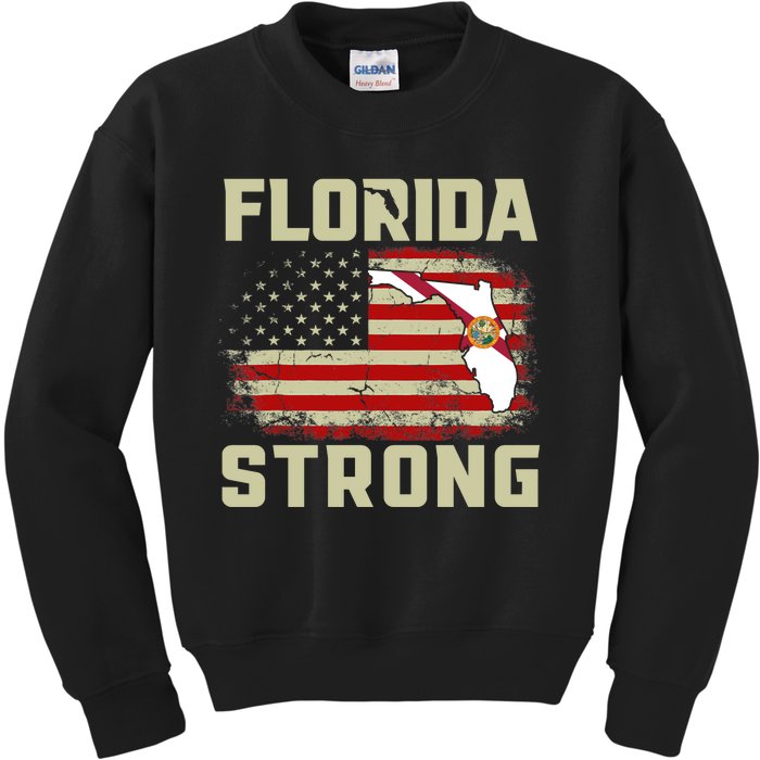 Florida Strong Hurricane Ian Support Florida Kids Sweatshirt