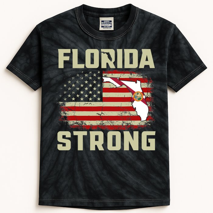 Florida Strong Hurricane Ian Support Florida Kids Tie-Dye T-Shirt