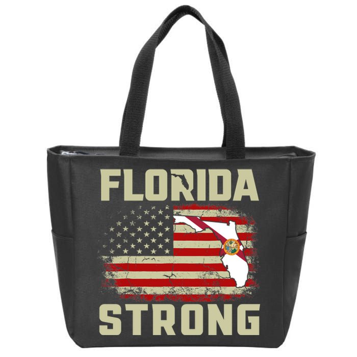 Florida Strong Hurricane Ian Support Florida Zip Tote Bag