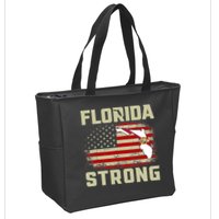 Florida Strong Hurricane Ian Support Florida Zip Tote Bag