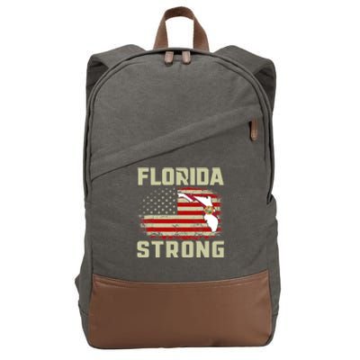 Florida Strong Hurricane Ian Support Florida Cotton Canvas Backpack