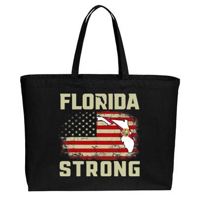 Florida Strong Hurricane Ian Support Florida Cotton Canvas Jumbo Tote