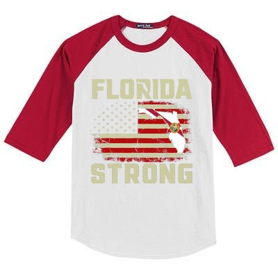 Florida Strong Hurricane Ian Support Florida Kids Colorblock Raglan Jersey